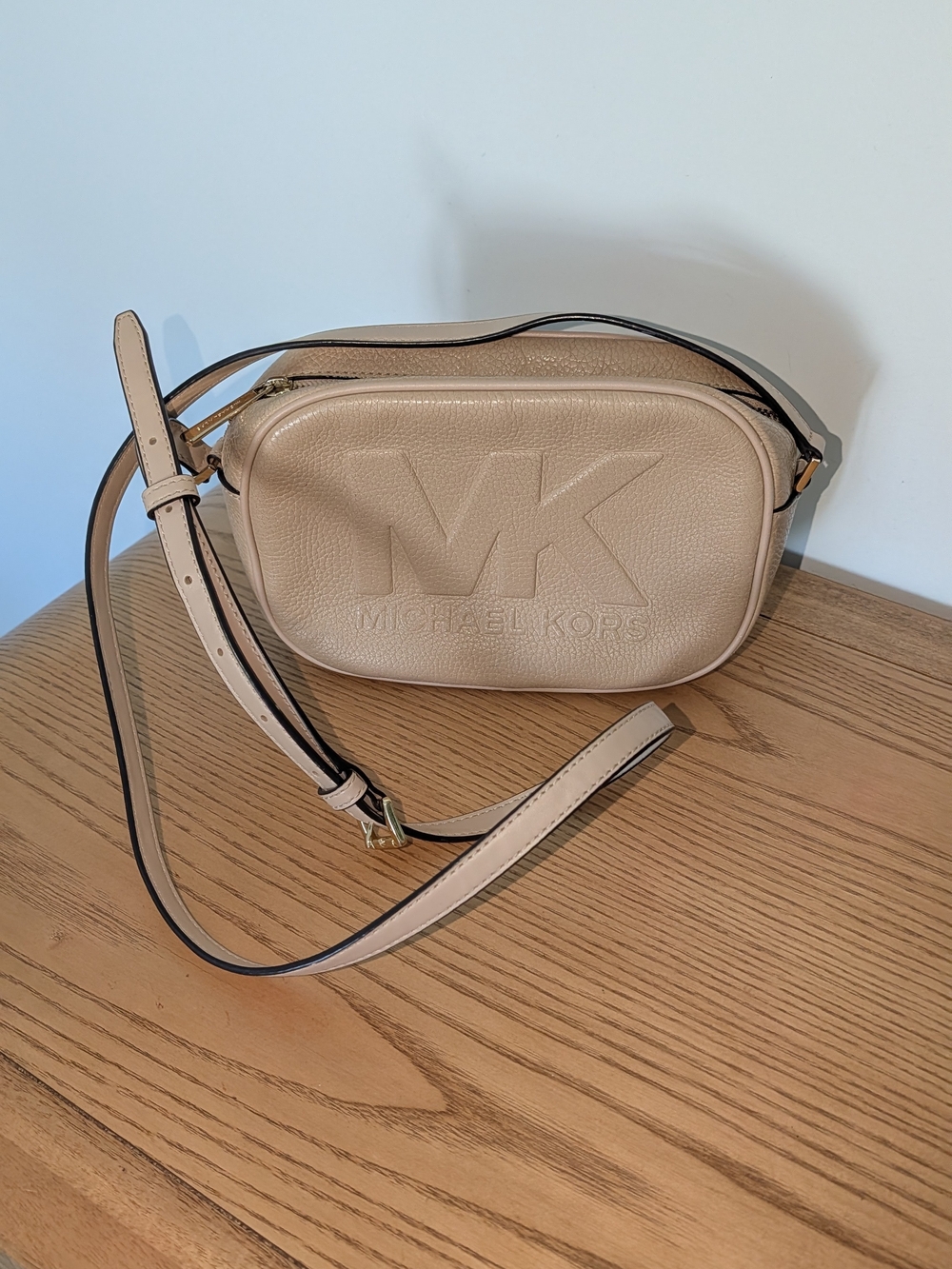 Michael Kors Beige MK Logo Crossbody Bag